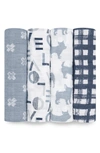 Aden + Anais Set Of 4 Classic Swaddling Cloths In Waverly