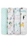 Aden + Anais Set Of 4 Classic Swaddling Cloths In Around The World