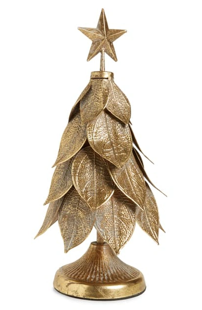 Allstate Metal Leaf Tree With Star In Gold Antique
