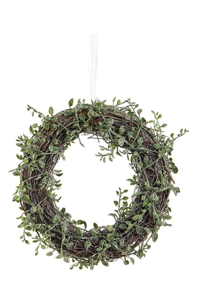 Allstate Iced Button Leaf Wreath Ornament In Green