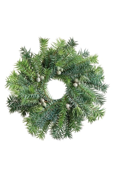 Allstate Pine & Seed Wreath In Green Grey