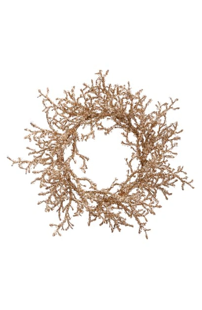 Allstate Iced Twig Wreath In Gold