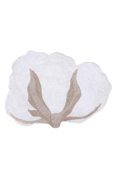 Lorena Canals Cotton Flower Shaped Washable Recycled Cotton Blend Rug In White