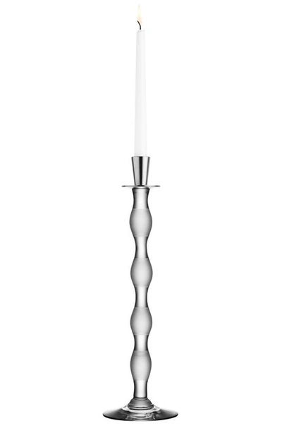 Orrefors Celeste Stripes Cut Lead Crystal Candlestick In Clear