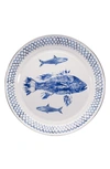 Golden Rabbit Fish Camp Enamelware Oval Platter In Blue