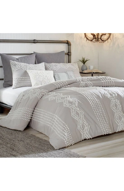 Peri Home Cut Geo Cotton King Duvet Cover Bedding In Grey