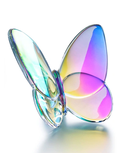 Baccarat 2.5" Lucky Crystal Iridescent Butterfly