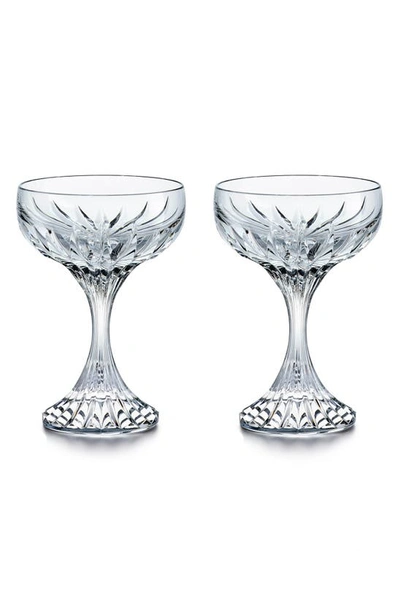 Baccarat Massena Set Of 2 Lead Crystal Coupe Glasses In Clear