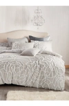 Peri Home Chenille Rose Duvet Cover Set, Full/queen In Grey