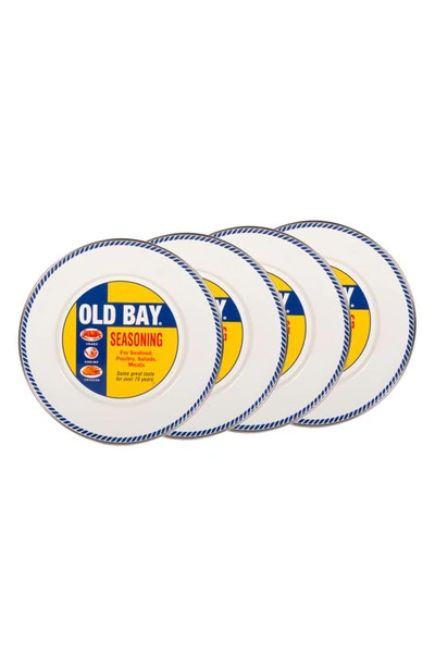 Golden Rabbit Enamelware Old Bay Set Of 4 Sandwich Plates