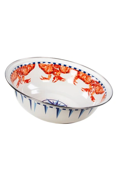 Golden Rabbit Crab House Enamelware Collection Enamelware Collection 4 Quart Serving Bowl Crab Shack In Red
