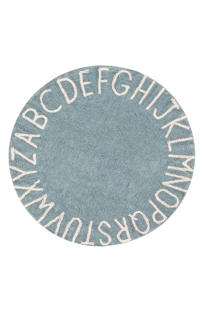 Lorena Canals Kids' A To Z Rug In Round Vintage Blue