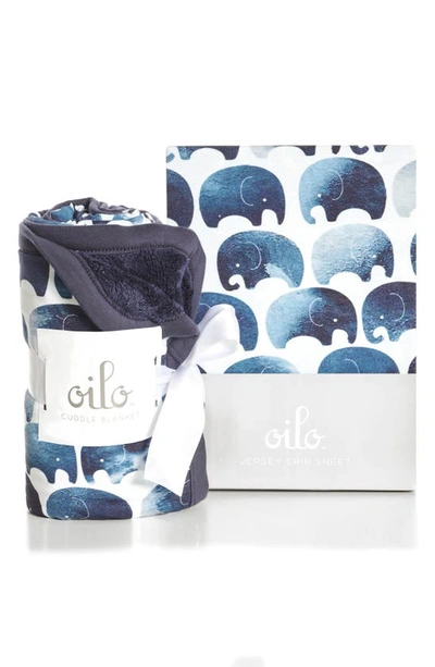 Oilo Elephant Crib Sheet & Cuddle Blanket Set