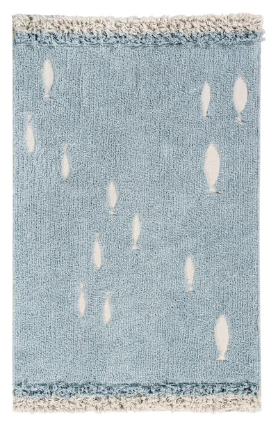 Lorena Canals Ocean Shore Washable Recycled Cotton Blend Rug In Blue