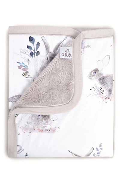 Oilo Kids' Cottontail Jersey Cuddle Blanket In Stone