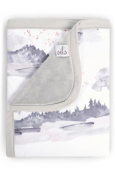 Oilo Misty Mountain Jersey Cuddle Blanket In Stone