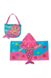 Stephen Joseph Beach Tote, Hooded Towel & Toys In Pink Mermaid