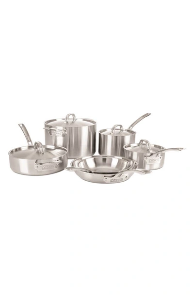 Viking Professional 10-piece 5-ply Satin Finish Cookware Set In Stainless Steel