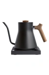 Fellow Stagg Ekg Electric Pour Over Kettle In Matte Black W/ Walnut Accents