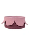 Lorena Canals Petals Basket In Ash Rose/ Dark Aubergine