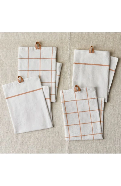 Fivetwo Essential Set Of 4 Flour Sack Kitchen Towels In Maple