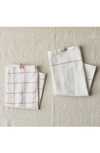 Fivetwo Essential Set Of 2 Utility Kitchen Towels In Rhubarb