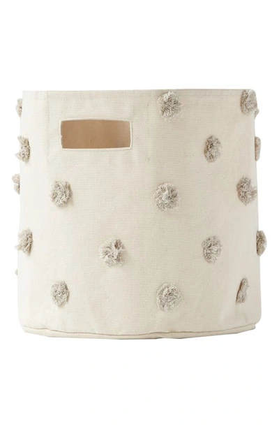 Pehr Pompom Canvas Bin In Grey