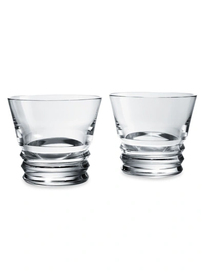 Baccarat Vega Set Of 2 Lead Crystal Double Old Fashioned Glasses In Clear