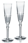 Baccarat Harcourt Eve Set Of 2 Lead Crystal Champagne Flutes In Clear