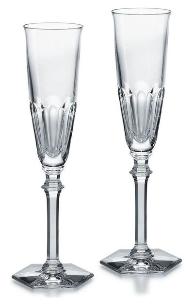 Baccarat Harcourt Eve Set Of 2 Lead Crystal Champagne Flutes In Clear