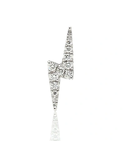 Maria Tash Lightning Bolt 14kt White Gold Single Earring With Diamonds