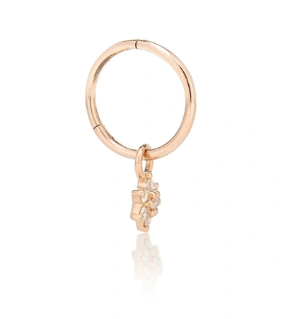 Maria Tash Flower 18kt Rose Gold Single Earring With Diamonds