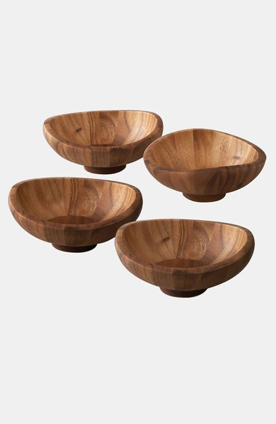 Nambe Butterfly Individual Salad Bowls, Set Of 4 In Brown