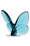 Baccarat Lucky Lead Crystal Butterfly In Turquoise