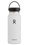 Hydro Flask 32-ounce Wide Mouth Cap Bottle In White 2.0