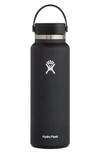 Hydro Flask 40-ounce Wide Mouth Cap Bottle In Black 2.0