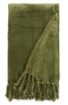 Nordstrom Bliss Plush Throw In Olive Spice