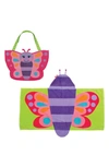 Stephen Joseph Beach Tote, Hooded Towel & Toys In Pink Butterfly