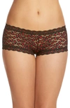 Hanky Panky Cross Dye Leopard Boyshorts In Black/red