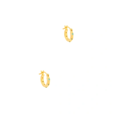 V By Laura Vann Lena 18kt Gold-plated Hoop Earrings In Green