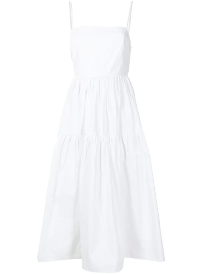 Ciao Lucia Gioia Square-neck Tie-back Midi Dress In White
