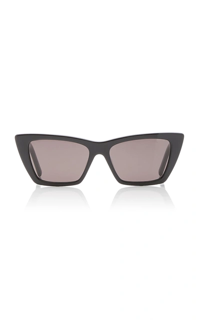 Saint Laurent Mica Cat-eye Acetate Sunglasses In Black