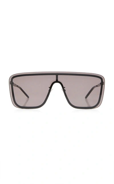 Saint Laurent Mask D-frame Metal Sunglasses In Black