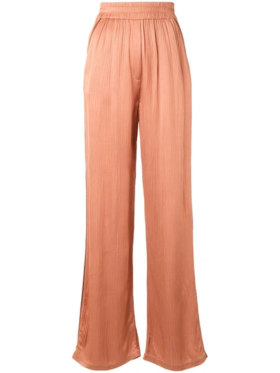 Alexis Women's Makiko Crinkled Satin Wide-leg Pants In Pink