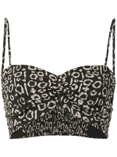 Alexis Women's Bambi Printed Voile Bra Top In Black,neutral