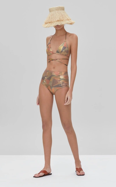 Alexis Lavani Metallic Bikini Set In Brown