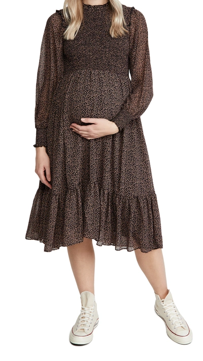 Hatch The Lana Dress In Mocha Fluff Ditsy