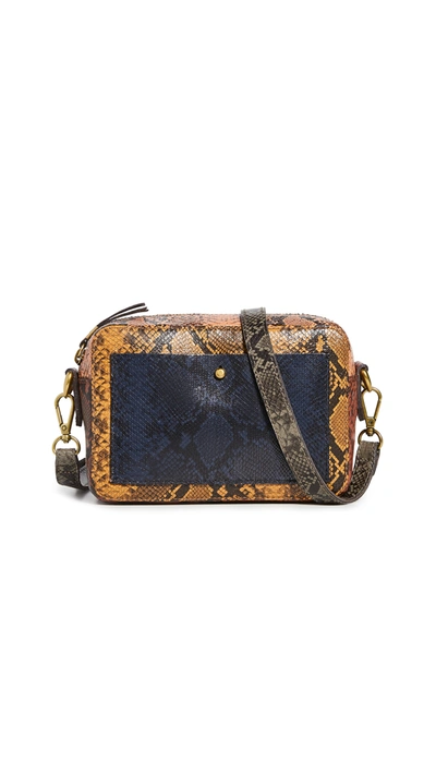 Madewell Transport Camera Bag Coloblock Snake In Rusted Tin Multi