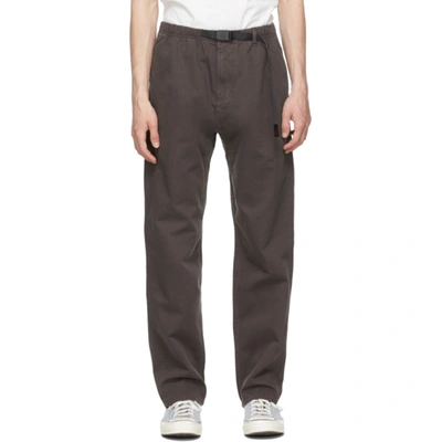 Gramicci Buckled Cotton-twill Trousers In Dark Brown