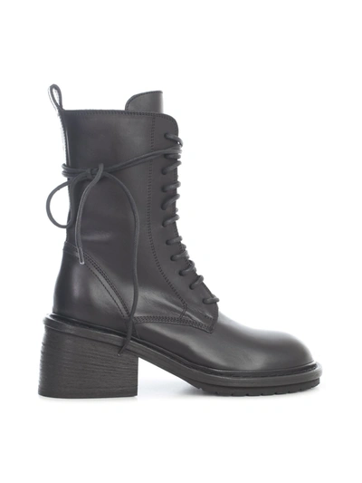 Ann Demeulemeester Lace Up Boots In Black